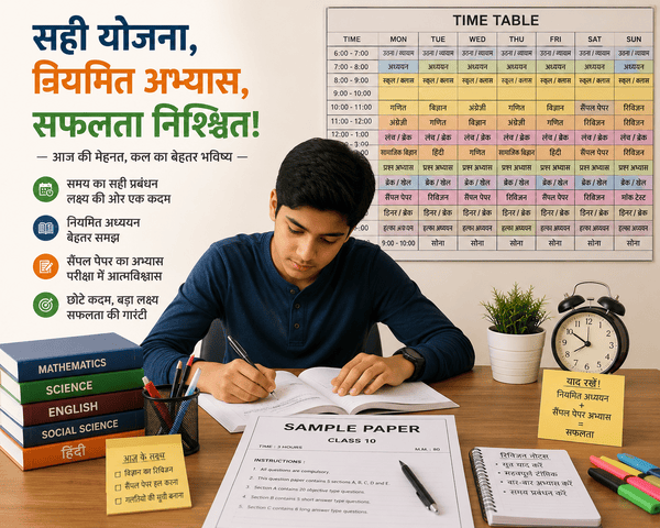 10वीं बोर्ड की तैयारी के लिए महीने-दर-महीने योजना बनाता हुआ छात्र